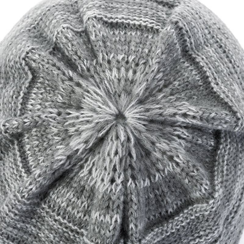 Dámská Jednobarevná Pletená Čepice Skullies Beanie Neformální Ochrana Sluchu Větruodolná Teplá Outdoorová