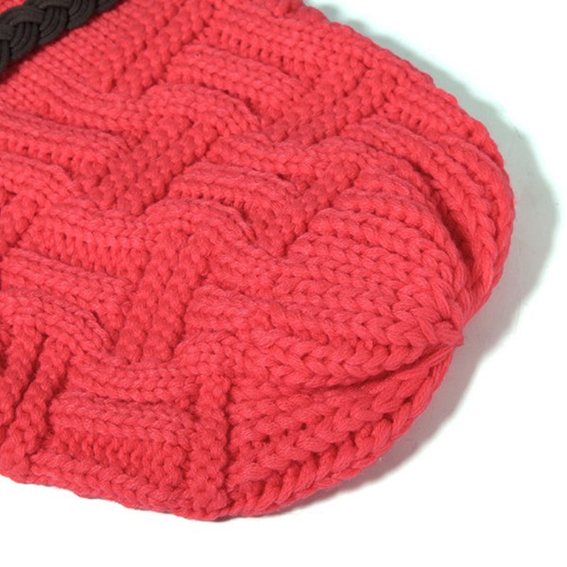 Pletené Háčkování Knoflíky Čepice Na Řemínky Ozdobné Copánky Baggy Beanie Hat