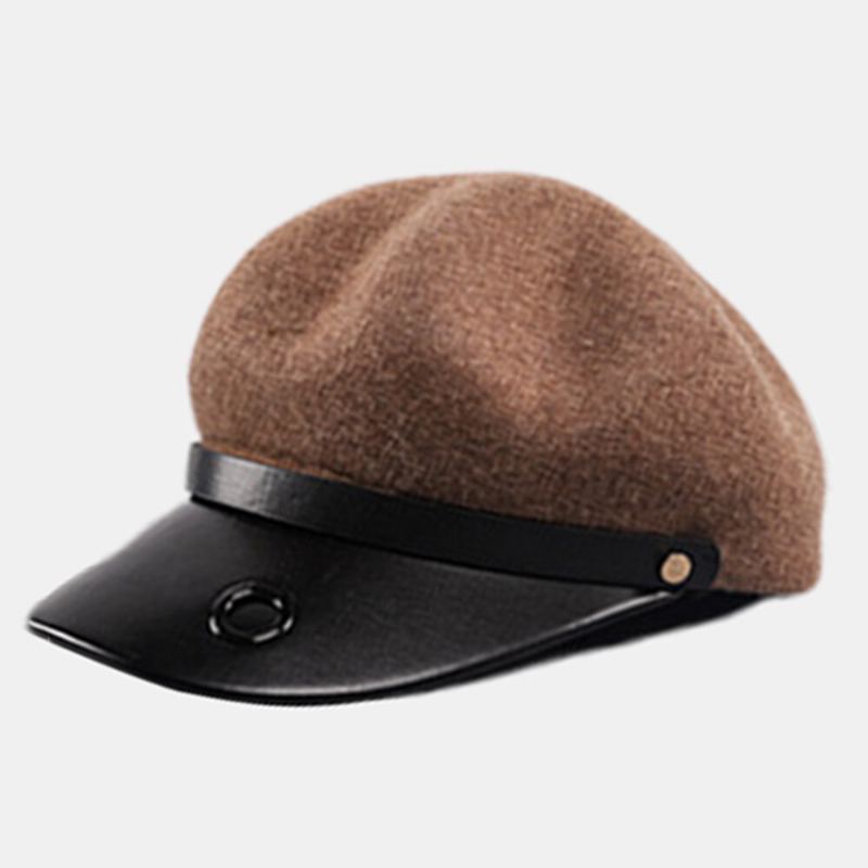 Ploché Klobouky Z Čisté Vlny Navy Hat Britský Řetízkový Osmiúhelníkový Klobouk Baret