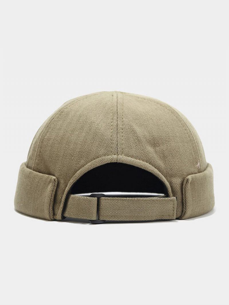 Unisex Bavlna Jednobarevné Rybí Kosti Pruhy Kopule Osobnost Čepice Bez Okrajů Landlord Sailor Hat Skull Cap