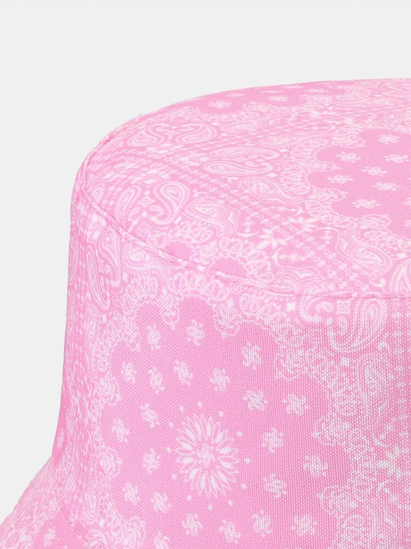 Unisex Canvas Ovlay Kešu Květina Etnický Vzor Tisk Oboustranný Nositelný Slunečník Klobouk