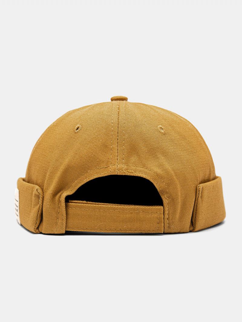 Unisex Jednobarevná Bavlna Kontrastní Barevná Nápiska Móda Čepice Bez Okrajů Landlord Cap Skull Cap