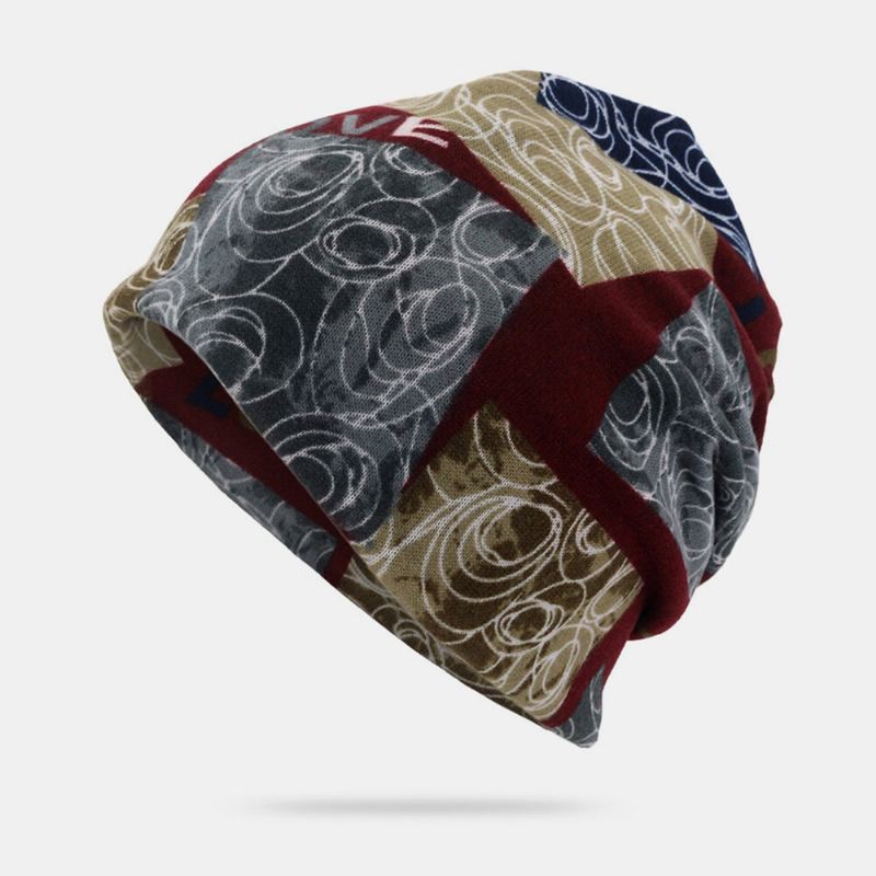 Unisex Letter Print Twist Hat Čepice S Čepicí