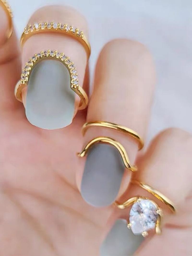 Elegantní Otevírací Diamantový Prsten Na Nehty Ocasní