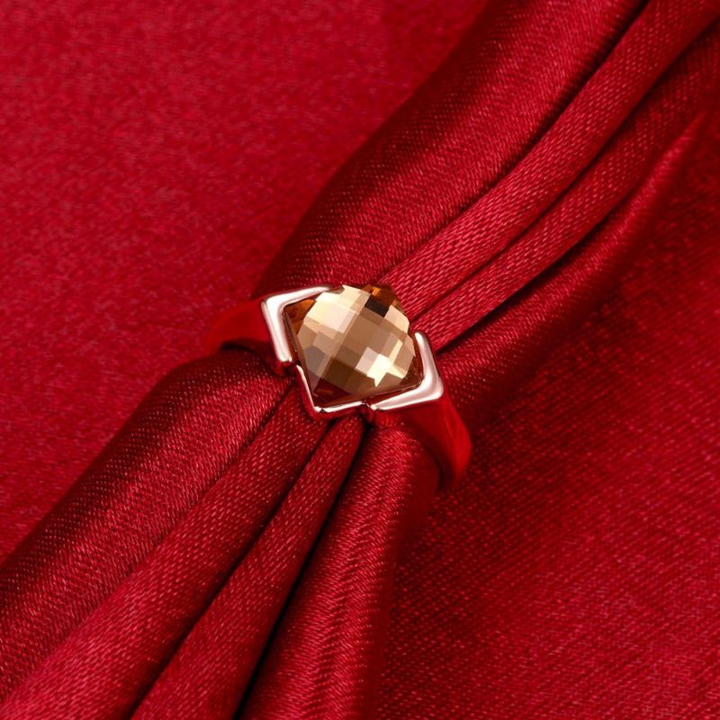 Luxusní Snubní Prsten Alloy Rhombus Glass Crystal Dámský