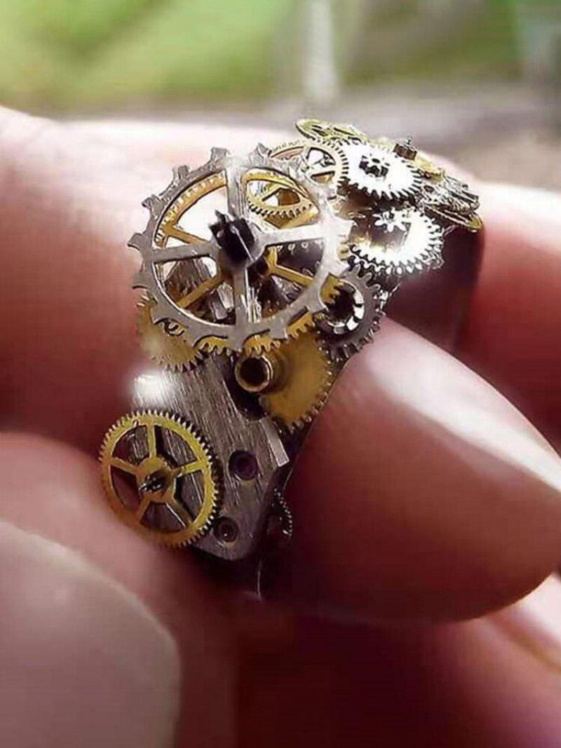 Punk Vintage Gear Mechanický Tvar Slitinový Prsten