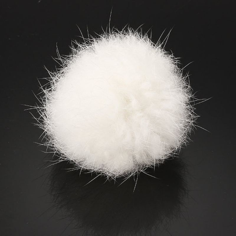 Sladký Roztomilý Prsten White Wool Fuzzy Ball Nastavitelné Dámské Prsteny