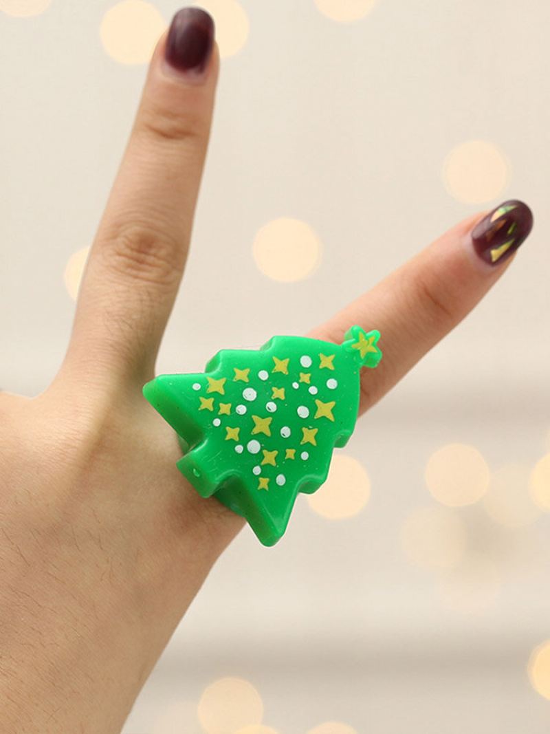 Vánoční Trendy Svítící Santa Claus Sněhulák Stromeček Plastový Prsten Ve Tvaru Vločky