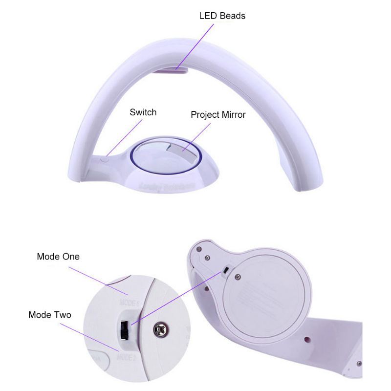Romantické Noční Světlo Lucky Rainbow Projektorová Lampa 10minutové Automatické Vypnutí Pro Domácí Dekoraci Nebo Dárek Pro Děti