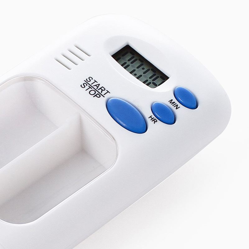 Creative Mini Smart Medication Reminder Transparentní Mřížka Elektronická Krabička Na Pilulky S Dvojitou Mřížkou Přenosná Na S Elektronickým Časováním