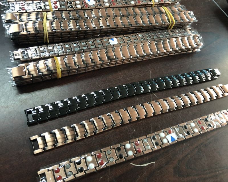 Červený Měděný Náramek Pure Magnetic Germanium Čtyři V Jednom Negativní Iontový Magnetický Retro Módní Pro Muže