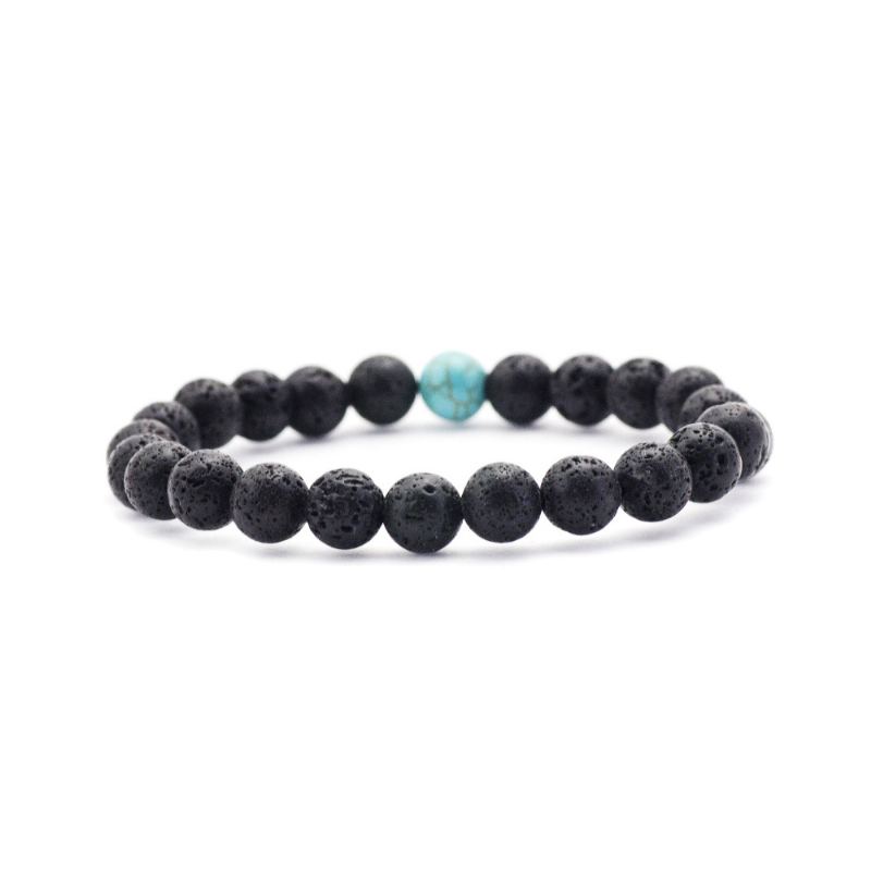 Minimalistický Oblek Z Přírodního Kamene Tiger Eye 8mm Korálkový Řetízkový 2ks Průsvitný Set Náramků Z Lávových Korálků Pro Muže Dámy Ženy