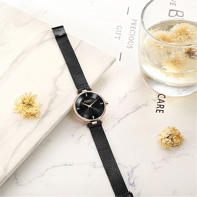 Curren 9031 Ultra Tenké Pouzdro Na Ciferník Dámské Hodinky V Elegantním Designu Celocelové Quartz