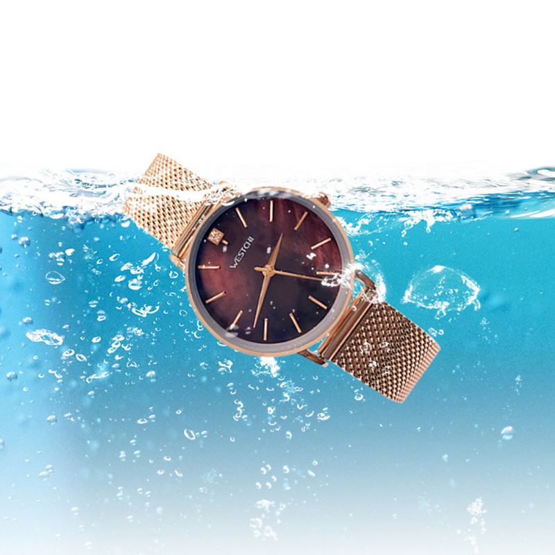 Elegantní Dámské Hodinky Quartz S Japonským Strojkem Miyota A Síťovaným Náramkem Vodotěsné Náramkové S Minerálním Tvrzeným Zrcadlovým Sklem