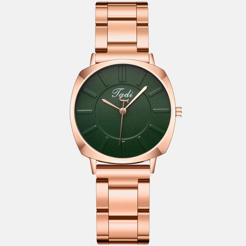 Jednoduché Dámské Náramkové Hodinky Rose Gold Band Velké Tříručičkové Quartzové