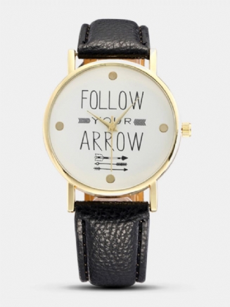 Jednoduché Hodinky Z Pu Kůže Follow Your Arrow Alloy