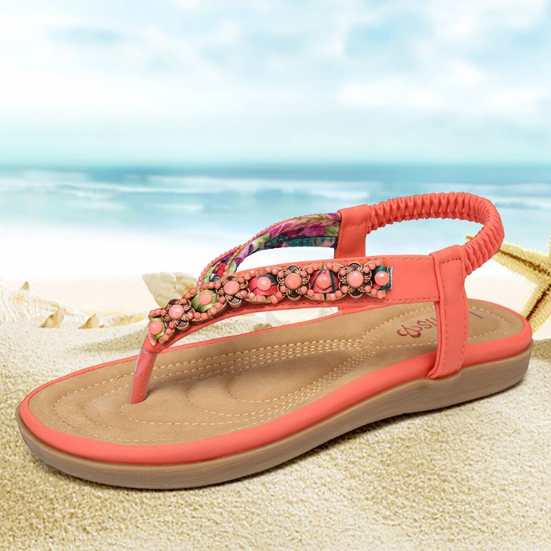 Lostisy Knitting Slip On Pohodlné Clip Toe Beach Ploché Sandály
