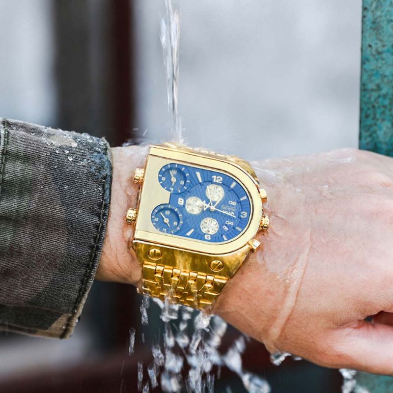 Luxusní Lige Automatické Mechanické Pánské Hodinky Z Nerezové Oceli Quartz Náramkové 3-displejové Multifunkční Obchodní