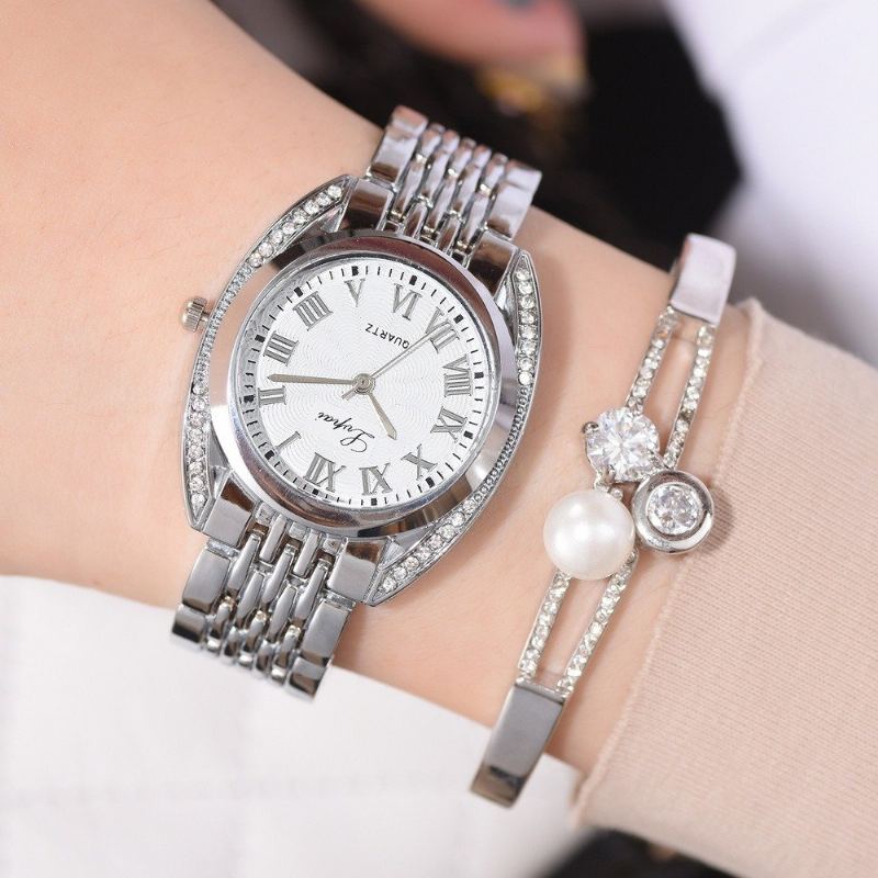 Módní Hodinky Quartz S Římským Číslem Ležérní Dámské Z Nerezové Oceli