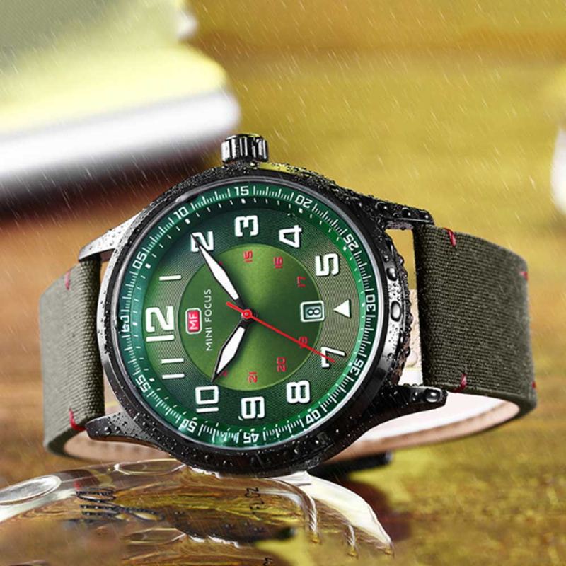 Módní Japonský Strojek Pánské Hodinky Kalendář Luminous Waterproof Watch Vynikající Nylonový Pásek Sportovní Náramkové