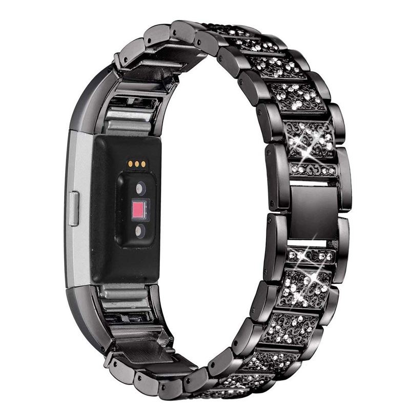 Pro Fitbit Charge 2/3 Náhradní Řemínek Na Náramkové Hodinky Z Nerezové Oceli S Drahokamy