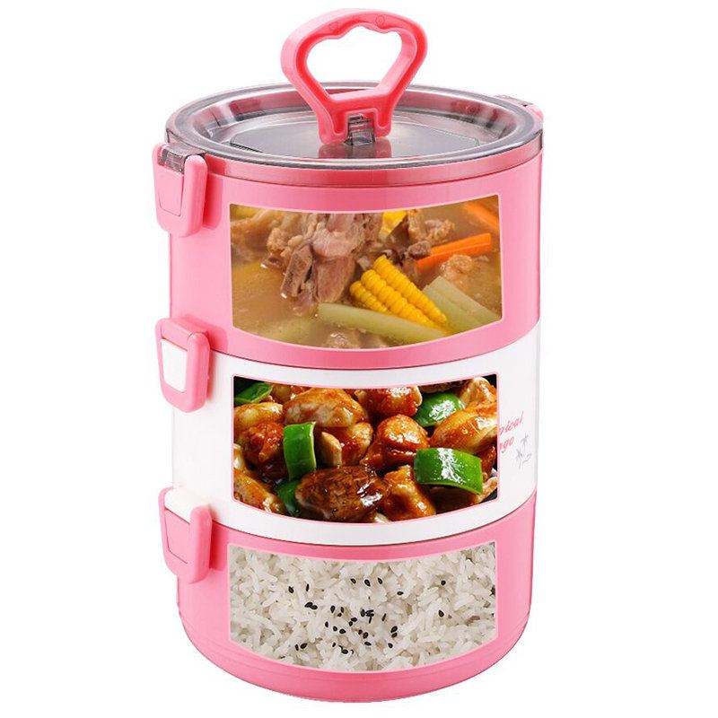 1/2/3 Vrstvy Nerezová Tepelně Izolovaná Obědová Krabice Bento Nádoba Na Potraviny