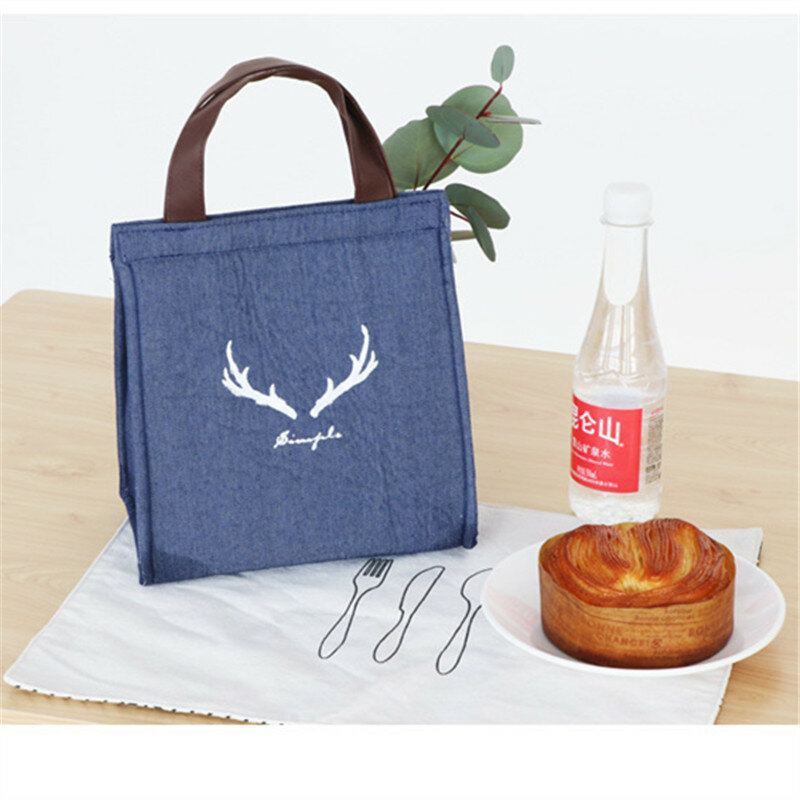Denim Lunch Tote Bag Vodotěsné Úložné Nádoby Na Kabelky Odolné Proti Oleji A Chladiči