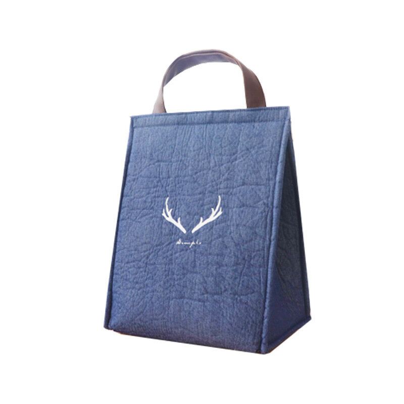 Denim Lunch Tote Bag Vodotěsné Úložné Nádoby Na Kabelky Odolné Proti Oleji A Chladiči
