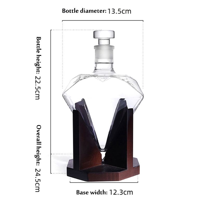 Diamond Decanter Craft Shape Glass Láhev Na Bílé Víno Vodka Wine Container