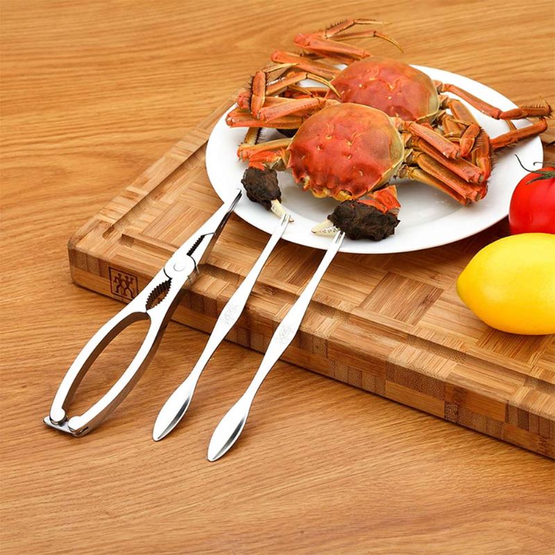 Eating Crab Tool 304 Nerezová Ocel Třídílný Oblek Jíst Chlupatou Krabí Nohu Jehla Kuchyňské Nářadí Dárkové Balení