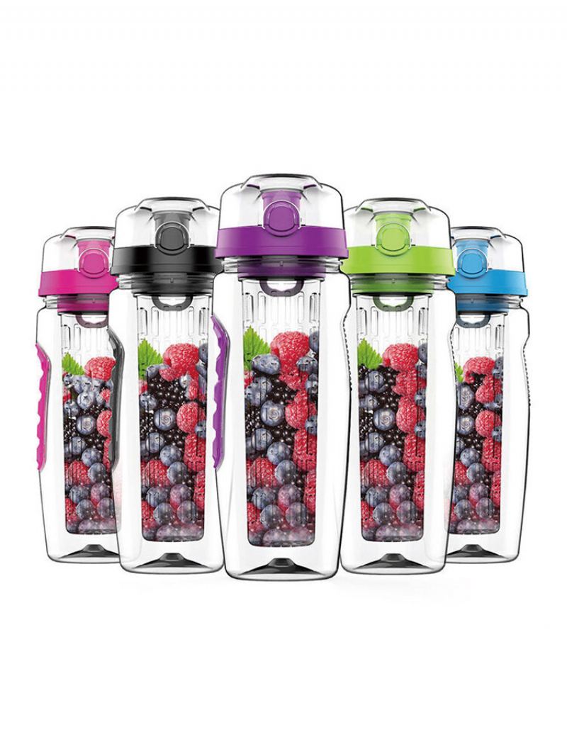 Infuzér Na Ovoce Bez Bpa Sportovní Rychlovarná Konvice S Ovocným Sloupkem Plastový Kelímek Na 1000ml Prostorná Limonádová Láhev