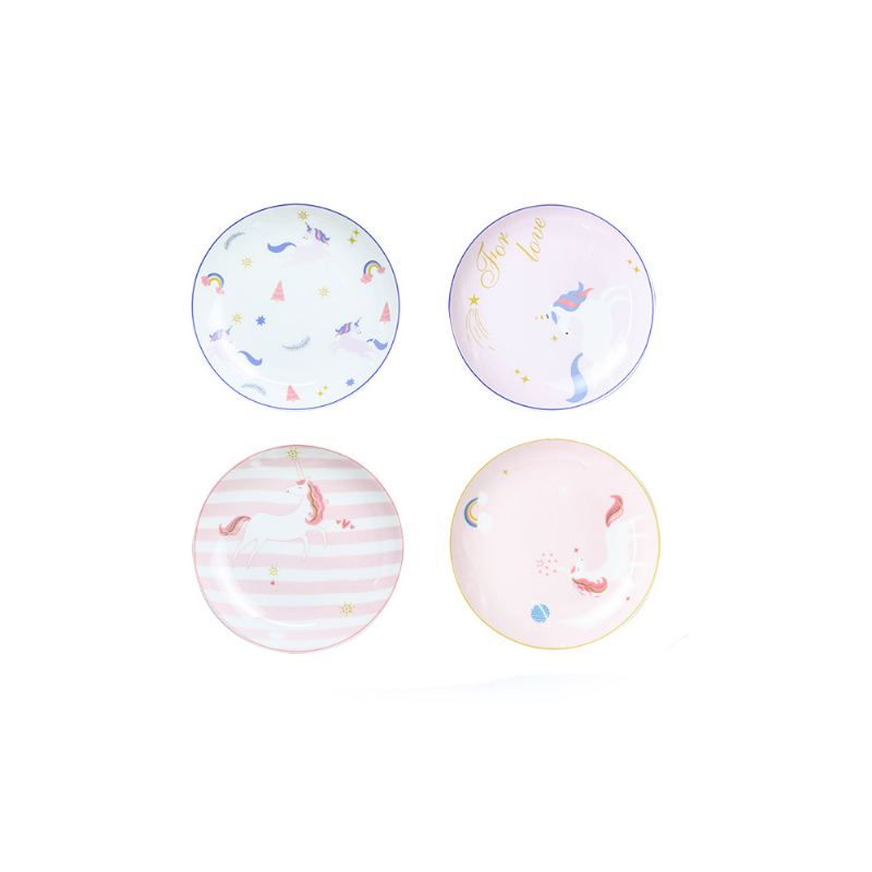 Jednorožčí Talíře Bone China Rainbow Steakový Talíř