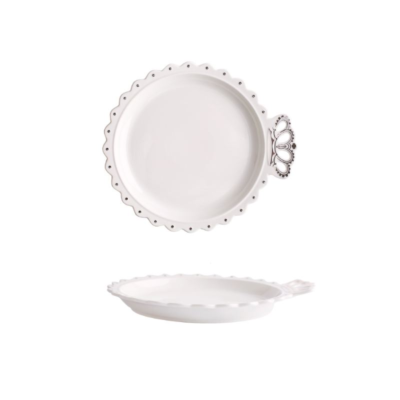 Korunní Talíře 10palcové Porcelánové Keramické Podnosy Na Snídani Steakový Talíř Domácí Nádobí