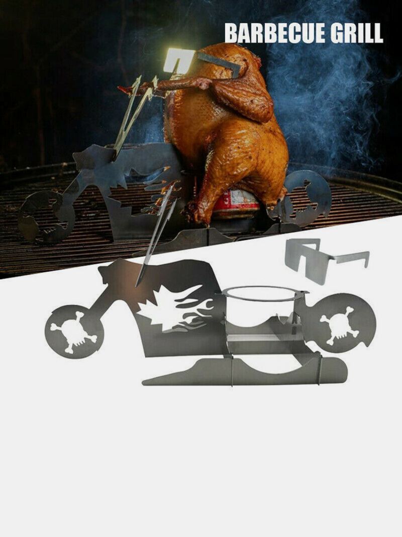 Kreativní Stojan Na Kuřata Z Nerezové Oceli Funny American Motorcycle Bbq Grills