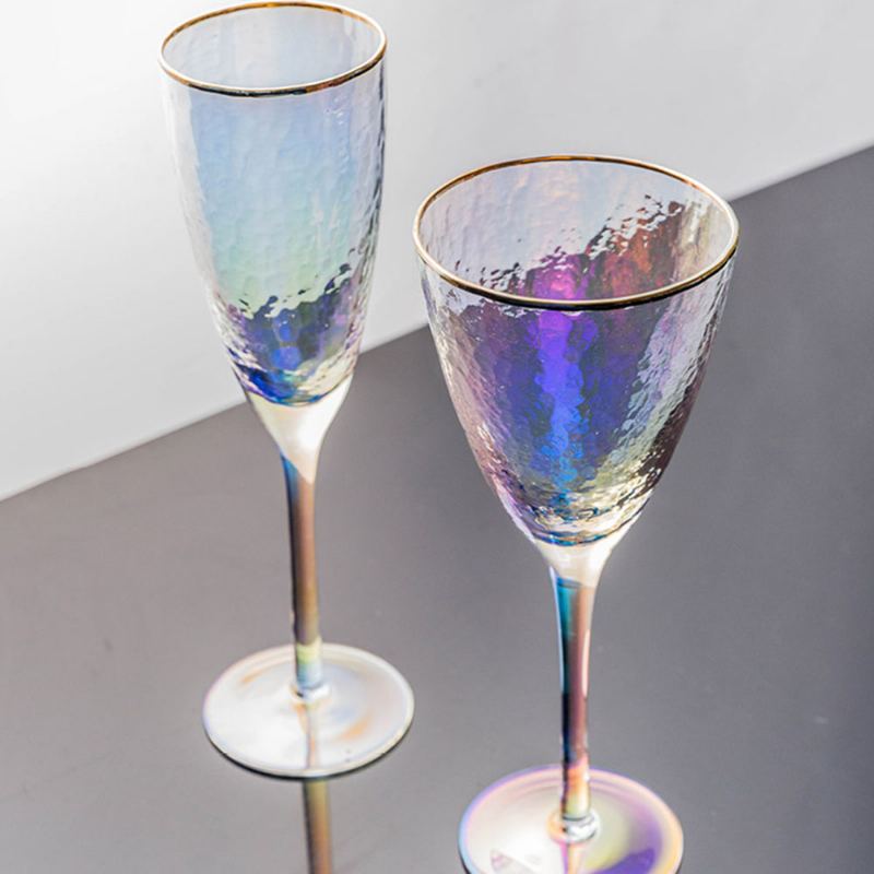 Lon-plated S Hammer-edated Design Glass Sklenice Na Červené Víno Rodinný Koktejl Na Na Šampaňské