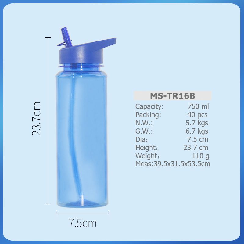 Tritan 750ml Sportovní Plastový Kelímek Na Vodu S Brčkem S Rukojetí Kachní Jazyk Sací Hubice Jezdecký Prostor