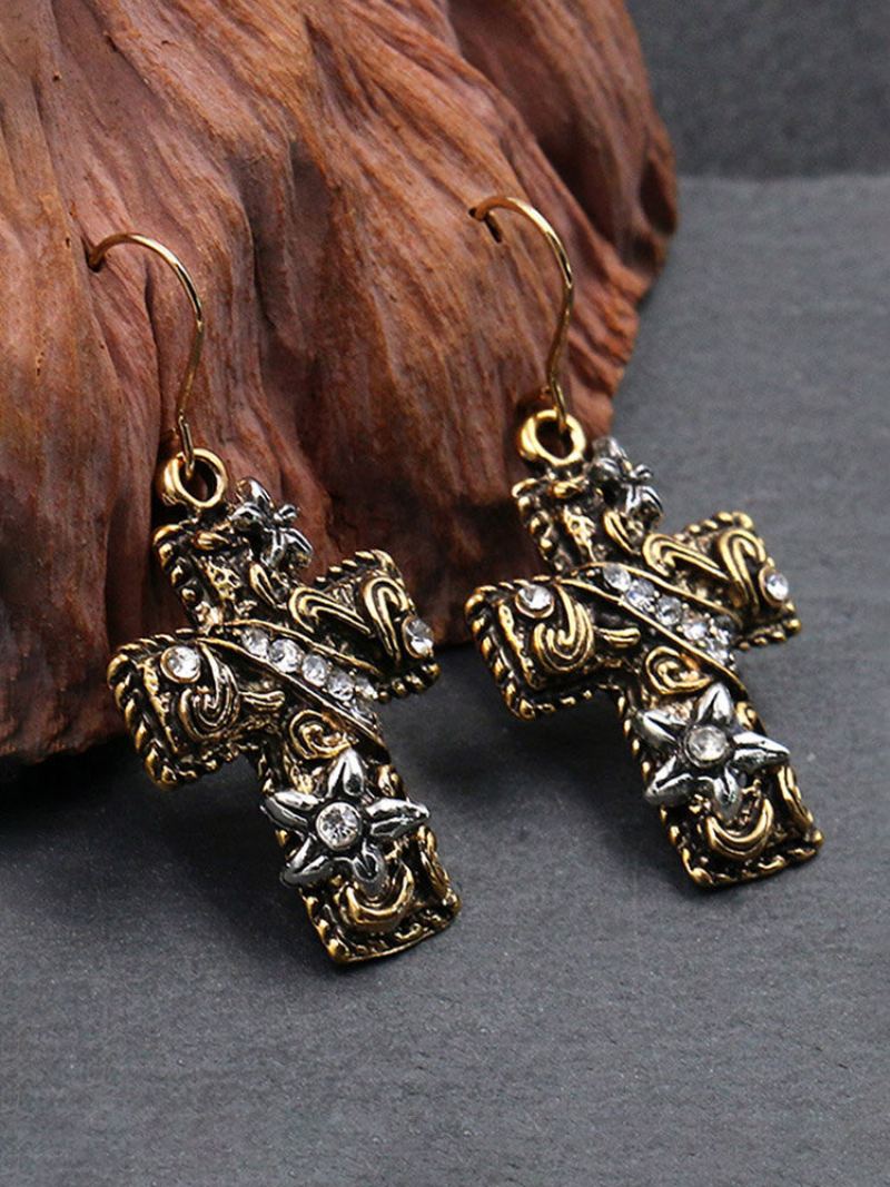 Bohemia Cross Dámské Náušnice Květina Štrasový Přívěsek Šperky Dárek