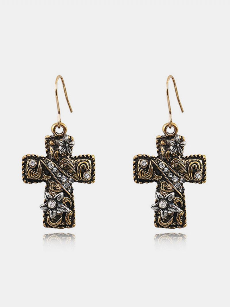 Bohemia Cross Dámské Náušnice Květina Štrasový Přívěsek Šperky Dárek