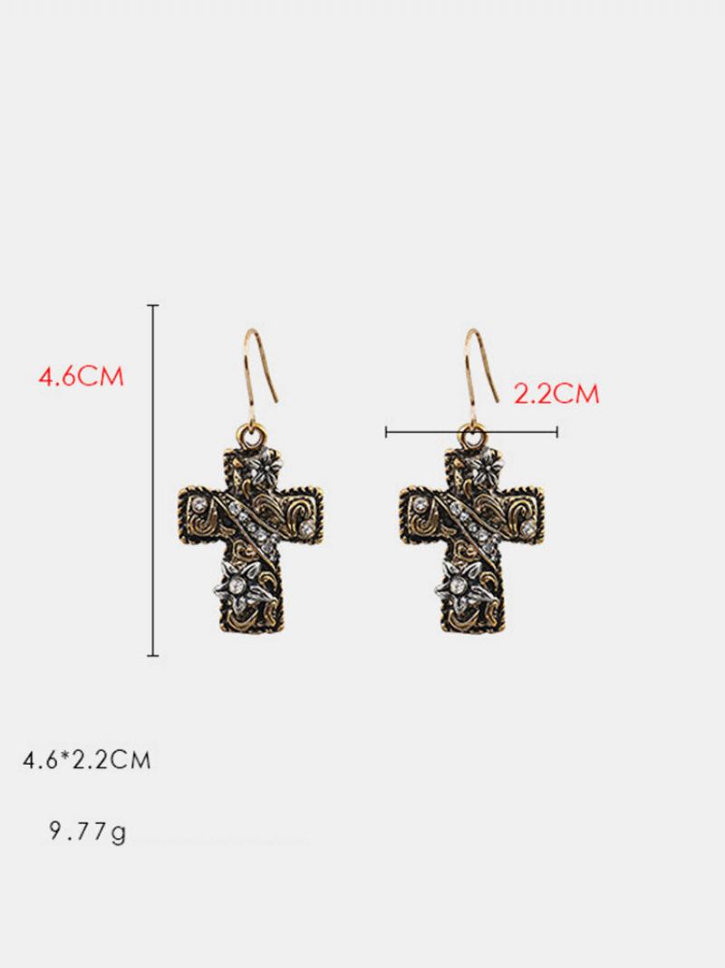 Bohemia Cross Dámské Náušnice Květina Štrasový Přívěsek Šperky Dárek