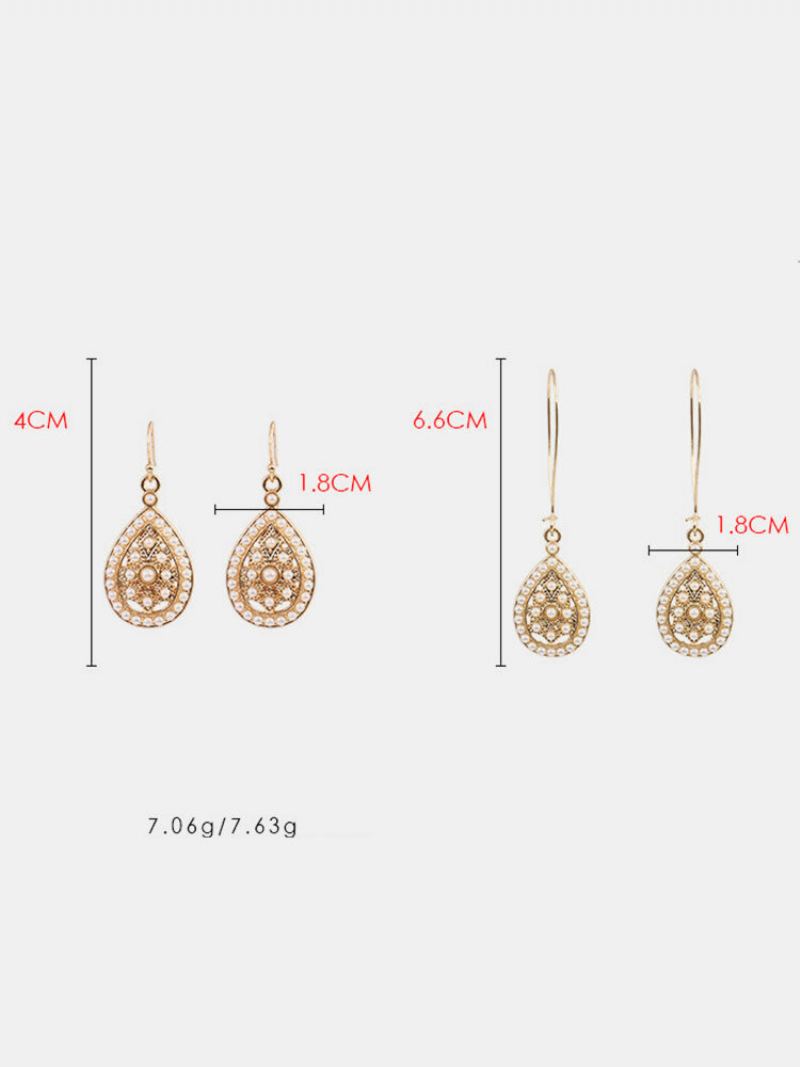 Bohemia Drop-shape Dámské Náušnice Přívěsek S Dutou Perlou Šperky Dárek