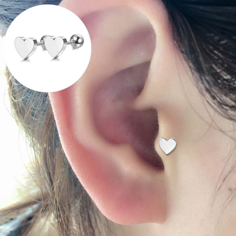 Punk 1 Ks Náušnic Bones Piercing Náušnice Ve Tvaru Srdce Dárek