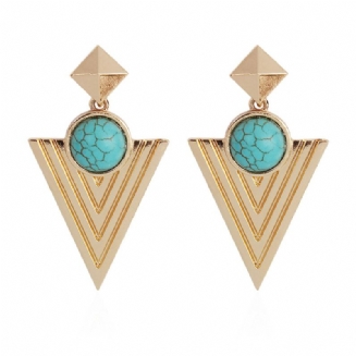 Pyramidový Kruh Menšina Bohémský Vítr Ucho Šperky Indické Dámské Retro Big Circle Earrings E4694
