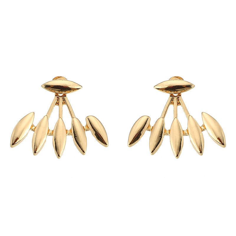 Trendy Dámské Náušnice Leaf Punk Gold Silver Ear Stud Spiky Spike Claw