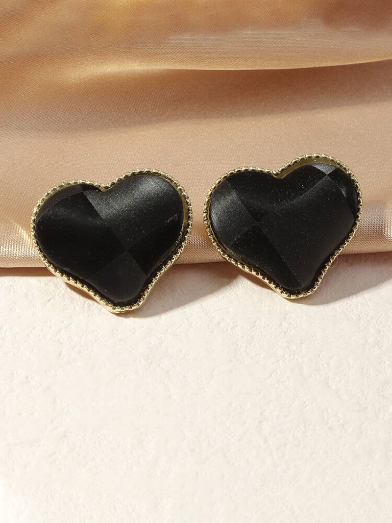 Trendy Jednoduché Mini 3d Kovové Náušnice Ve Tvaru Srdce