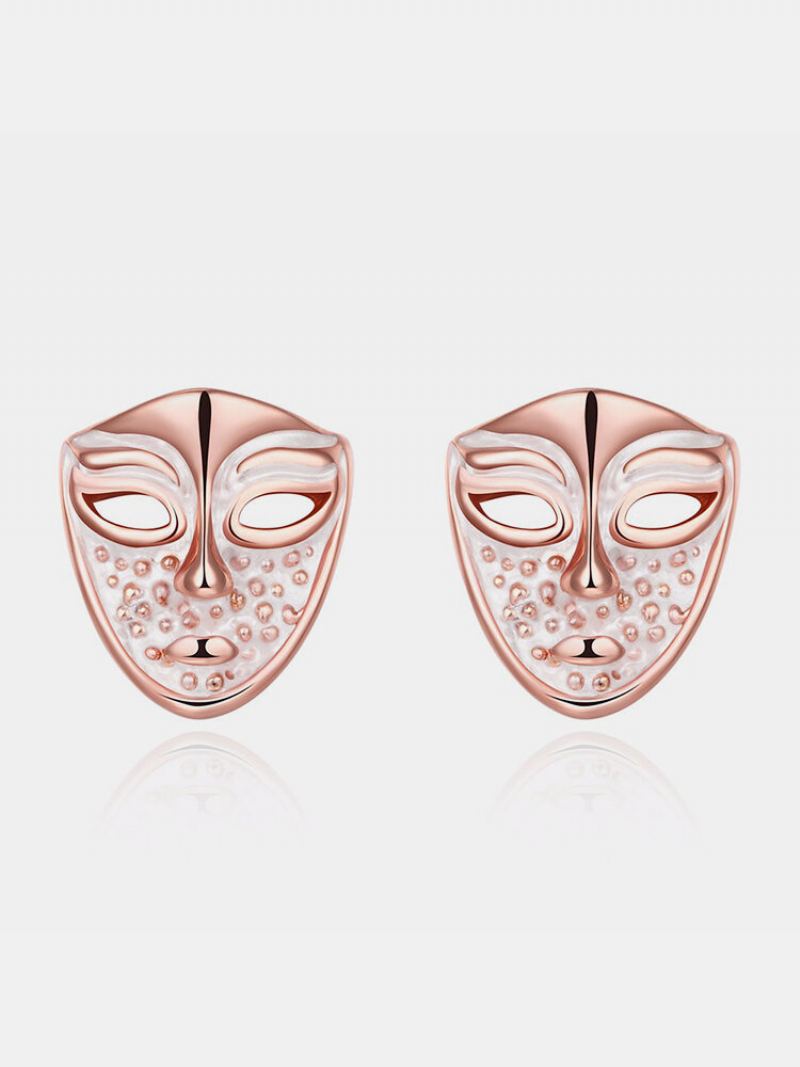 Unisex Náušnice Inalis® Simple Style Rose Gold Mask Oil