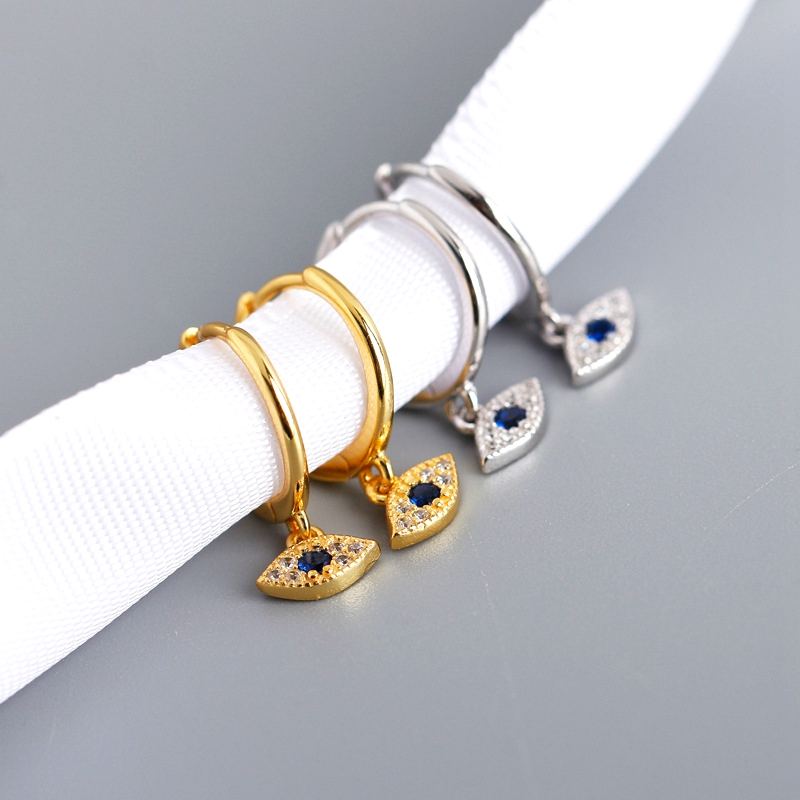 Zlaté Nebo 925 Sterling Silver Náušnice Obruč Evil Eye Of Horus