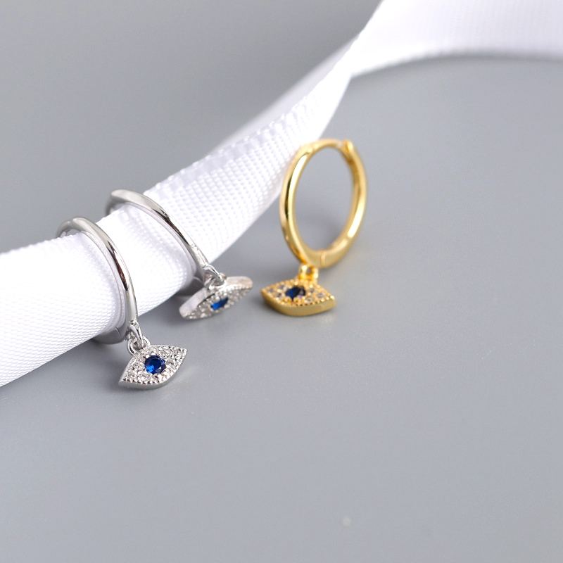 Zlaté Nebo 925 Sterling Silver Náušnice Obruč Evil Eye Of Horus