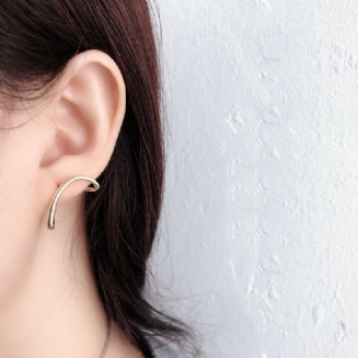 Zlaté Nebo Stříbrné 925 Sterling Silver Geometrické Náušnice