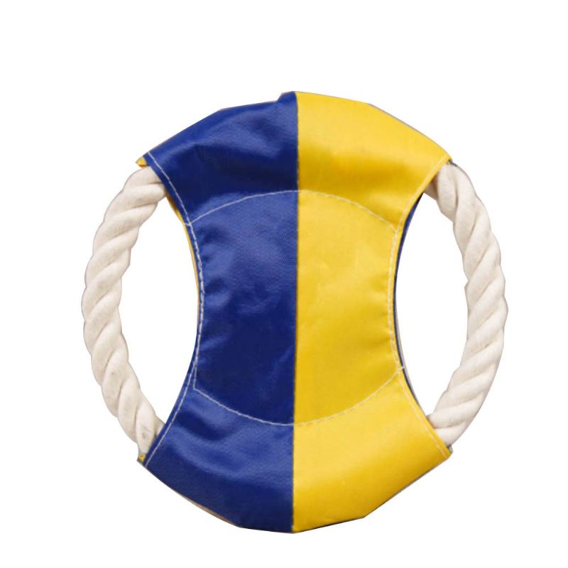 Bavlněné Provazy Pro Domácí Mazlíčky Tkané Zelené Barvy Sladěné Se Zlatými Vlasy Pes Molar Frisbee Pro Interaktivní Trénink