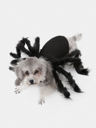 Pet Halloween Funny Spider Oblečení Kočka Dog Hororová Simulace Plyšové Pavoučí Transformační Společenské Šaty